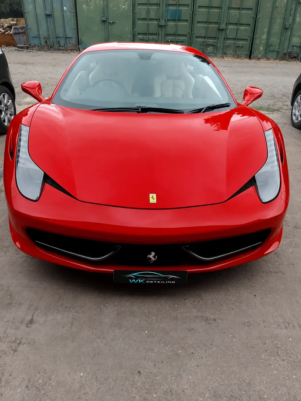 Red Ferrari 458 after full detail