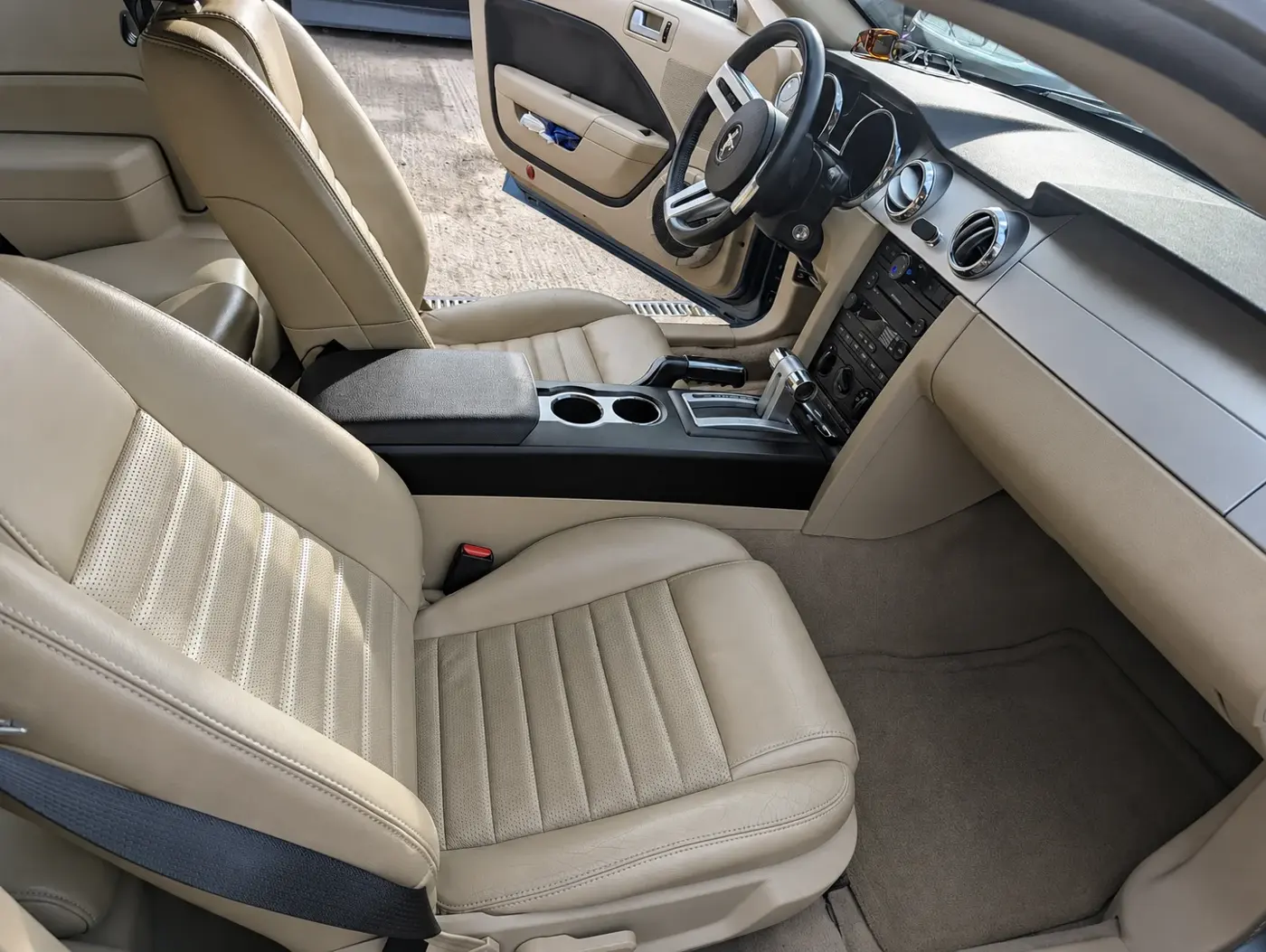 Clean beige leather interior